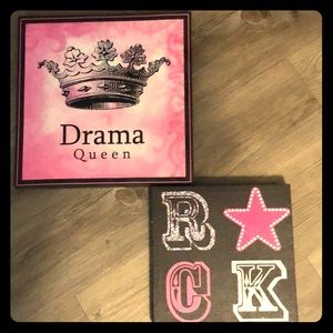 Drama Queen and ROCK wall deco